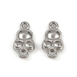 Нержавеющая Сталь Цвет 304 прелести нержавеющей стали, очарование черепа, анти-тускнение, цвет нержавеющей стали, 12.5x7x3 мм, отверстие : 1.2 мм