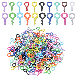 (52) Непрозрачная лаванда 500 шт. 20 стиль окрашенный распылением железный винт с проушиной штифт колышек поручни, за половину пробурено бисера, без кадмия, без никеля и без свинца, разноцветные, 8~10x4~5x1 мм, отверстие : 2~2.5 мм, штифты : 1.4~1.5 мм, 25 шт / стиль