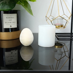 Другие DIY пасхальные яйца свечи пищевые силиконовые формы, для изготовления ароматических свечей, волновая картина, 6.2x7.3 см