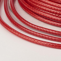 FireBrick Eco-Friendly Korean Waxed Polyester Cord, FireBrick, 1mm, about 169.51~174.98 Yards(155~160m)/Roll