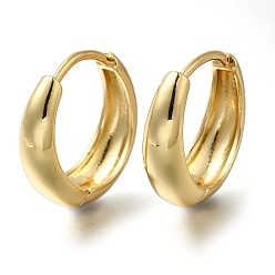Настоящее золото 18K Латунные серьги обруча, долговечный, без кадмия и без свинца, реальный 18 k позолоченный, 20x19.5 мм