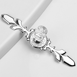 Прозрачный Цинковый сплав и k9 ручка ящика с черепом из хрусталя, с винтами, шкаф тянет ручки для ящика, аксессуары для дверных ручек, Хэллоуин тема, платина, прозрачные, 118 мм