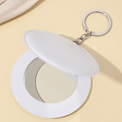 Белый Брелки из искусственной кожи, украшения для сумок и кошельков, зеркало, плоско-круглые, белые, 13x8 см