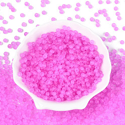 Фуксин Прозрачные матовые цветные стеклянные бусины, пончик, фуксиново-красные, 4.1x2.2~2.8 мм, отверстие : 1~1.2 мм, Около 9000 шт / фунт