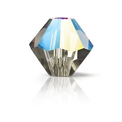 40010 201 Black Diamond Glitter Хрустальные бусины preciosa®, чешский хрусталь, биконус(451 69 302 рондель), 40010 201 черный бриллиантовый блеск, 6 мм, отверстие : 1 мм