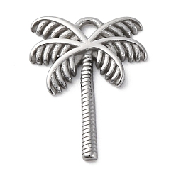 Нержавеющая Сталь Цвет 304 подвески из нержавеющей стали, очарование кокосовой пальмы, анти-тускнение, цвет нержавеющей стали, 19x14x2 мм, отверстие : 1.8 мм