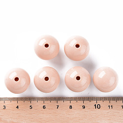 PeachPuff Opaque Acrylic Beads, Round, PeachPuff, 20x19mm, Hole: 3mm, about 111pcs/500g