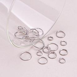 Platinum 1600 pcs Iron Open Jump Rings, Metal Connectors for DIY Jewelry Crafting and Keychain Accessories, Nickel Free, Platinum, 18~21 Gauge, 4~10x0.7~1mm, Inner Diameter: 2.6~8mm, about 1600pcs/box