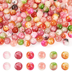 (52) Непрозрачная лаванда 120 шт. 6 стили окрашенных бусин из натурального персидского нефрита и желтого нефрита, круглые, разноцветные, 8~8.5 мм, отверстие : 1~1.5 мм, 20 шт / стиль