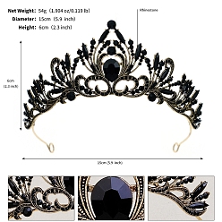 Реактивный Самолет Обручи для волос из сплава со стразами для женщин и девочек, черный свадебный венец, струя, 135~140 мм