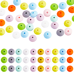 (52) Непрозрачная лаванда 100 шт. 12 мм силиконовые счеты бусины силиконовые бусины оптом красочные разделительные бусины набор силиконовых бусинок для брелков браслеты ожерелья поделки своими руками, разноцветные, 12 мм, отверстие : 2 мм