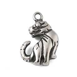 Собака 304 подвески из нержавеющей стали в тибетском стиле, прелести животных, античное серебро, собака, 17x11x4.5 мм, отверстие : 1.6 мм