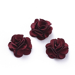 Темно-Красный Ручной работы из полиэстера тканые аксессуары костюма, цветок, темно-красный, 20x9 мм