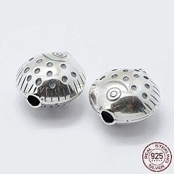 Antique Silver Thailand 925 Sterling Silver Beads, Fish, Antique Silver, 12x12x7.5mm, Hole: 2mm