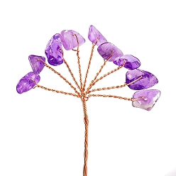 Аметист Природный аметист украшения дисплей, украшения для домашнего офиса, цветок, золотые, 120 мм