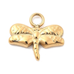 Dragonfly Ионное покрытие (ip) 304 брелоки из нержавеющей стали, реальный 14 k позолоченный, стрекоза, 13x14x2 мм, отверстие : 2.5 мм