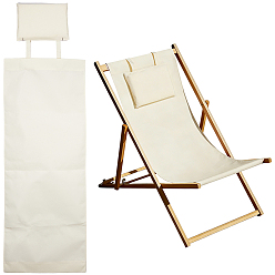 Light Yellow Chair Canvas & Oxford Cloth, with Pillow, Beach Chair Cloth Replacement Supplies, Light Yellow, 1460x432x1.5~32mm