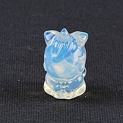 Опал Опалитовые резные статуэтки единорога для украшения рабочего стола домашнего офиса, 20x35 мм