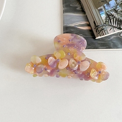 Lilas Pinces à cheveux griffes en acétate de cellulose, fleur, lilas, 75x40mm