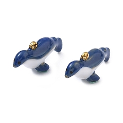 Другие 304 нержавеющей стальной эмали подвески, ионное покрытие (ip), реальный 18 k позолоченный, амулеты-печати, 14x31x9 мм, отверстие : 1.8 мм