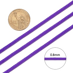Dark Violet Braided Nylon Thread, Chinese Knotting Cord Beading Cord for Beading Jewelry Making, Dark Violet, 0.8mm, about 100yards/roll
