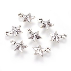 Antique Silver CCB Plastic Charms, Star, Antique Silver, 14.5x11.5x5mm, Hole: 2mm