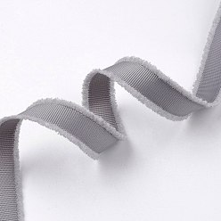 Grau Ausgefranste Ripsbänder aus Polyester, mit Fransen Quaste, Grau, 5/8 Zoll (16 mm), ungefähr 50 Yards / Rolle (45.72 m / Rolle)