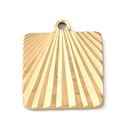 Золотой Ионное покрытие (ip) 304 подвески из нержавеющей стали, квадратный шарм, золотые, 20x17x1.8 мм, отверстие : 1.6 мм