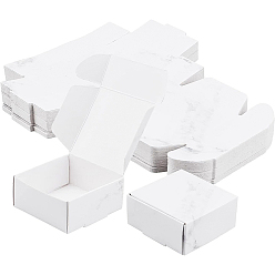 White Paper Candy Boxes, Bakery Box, Baby Shower Gift Box, Square with Marble Pattern, White, 5.7x5.5x2.6cm