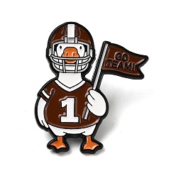 Утка Эмалированные броши на тему регби и спорта, булавки для лацканов из сплава для одежды рюкзака, кокосового коричневый, утка, 31x26 мм