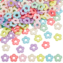 (52) Непрозрачная лаванда 200шт. акриловая рамка из бусин, цветок, разноцветные, пригодный для 6 мм бусы, 18x19x3.5 мм, отверстие : 1 мм