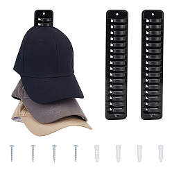 Черный 2шт. настенная полка для хранения бейсбольных кепок из ПВХ, чёрные, 26.3x5.3x3.1 см