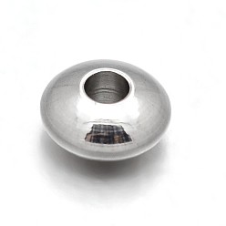 Нержавеющая Сталь Цвет Устойчивы к потускнению 303 бусины из нержавеющей стали, рондель, цвет нержавеющей стали, 6x3 мм, отверстие : 1 мм