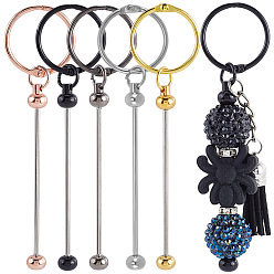 (52) Непрозрачная лаванда 10 шт. 5 цвета железные стержни с бусинами для брелоков, разноцветные, 112 мм, 2 шт / цвет