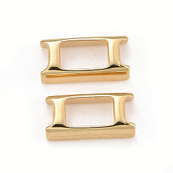 Real 24K Gold Plated Eco-Friendly Brass Watch Band Clasps, Long-Lasting Plated, Lead Free & Cadmium Free, Real 24K Gold Plated, 7x3.5x1.5mm, Hole: 3.8mm