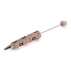 Черный Алмаз Железная ручка из бисера, шариковая ручка, с полимерной глиной горный хрусталь, для индивидуальной ручки с ювелирными бусинами, случайная подложка, черный алмаз, 149x16 мм