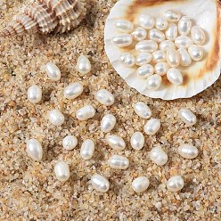 Кремово-белый 10 шт. бусин из натурального культивированного пресноводного жемчуга класса АА, рис, кремово-белые, 6~8x5~6 мм, отверстие : 0.8 мм