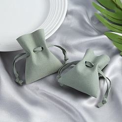 Средний Аквамарин Прямоугольные сумки из искусственной кожи на шнурке, мешочки для наушников из органзы, сумки для хранения наушников, средний аквамарин, 8x7 см