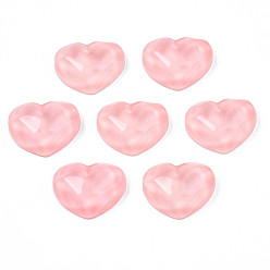 Pink Прозрачные смолы кабошоны, водная рябь, сердце, розовые, 17x21x7.5 мм