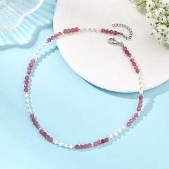 Tourmaline Colliers de perles et de tourmalines naturelles rondes à facettes, couleur inox, 15.75 pouce (40 cm)