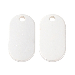 Серебро 925 овальные подвески из стерлингового серебра, серебряные, 15x8x1 мм, отверстие : 1.6 мм