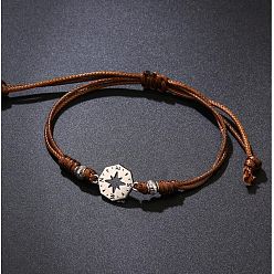 Верблюжий Сплав ссылка браслеты, Регулируемые плетеные браслеты из воска для мужчин, компас, верблюжие, 12.60 дюйм (32 см)