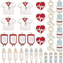 Mixed Shapes 32шт. 8 стили, медицинская тематика, сплав, эмалированные подвески, разнообразные, 23~30x6~29.5x1~1.5 мм, отверстие : 1.5~1.8 мм, 4 шт / стиль