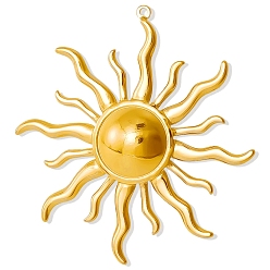 Золотой 304 подвески из нержавеющей стали, очарование солнца, золотые, 42x39 мм