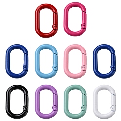 (52) Непрозрачная лаванда 10пружинные кольца из сплава, окрашенные распылением, овальное кольцо, разноцветные, 5 датчик, 31x20x4.5 мм