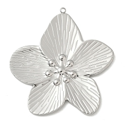 Нержавеющая Сталь Цвет 304 из нержавеющей стали большие кулоны, цветок, цвет нержавеющей стали, 52x48.5x2 мм, отверстие : 1.6 мм
