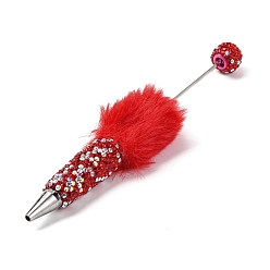 Гиацинт Железная ручка из бисера, шариковая ручка, со стразами из полимерной глины и плюшевым помпоном, для индивидуальной ручки с ювелирными бусинами, гиацинт, 155x26 мм