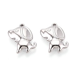 Нержавеющая Сталь Цвет 304 подвески из нержавеющей стали, собака прелести, цвет нержавеющей стали, 14x12x2.5 мм, отверстие : 1 мм