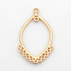 Golden Brass Horse Eye Chandelier Component Links, Cadmium Free & Lead Free, Golden, 39x21x2mm, Hole: 1~2mm