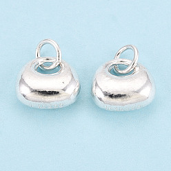 Серебро 925 подвески-замки с долговечностью из стерлингового серебра, с прыжковых колец, серебряные, 10.5x11.3x5.9 мм, отверстие : 4 мм